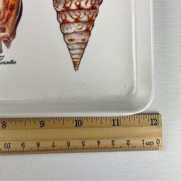 Italian Melamine Seashell Serving Tray Sz 10” x 12” - Picture 4 of 5